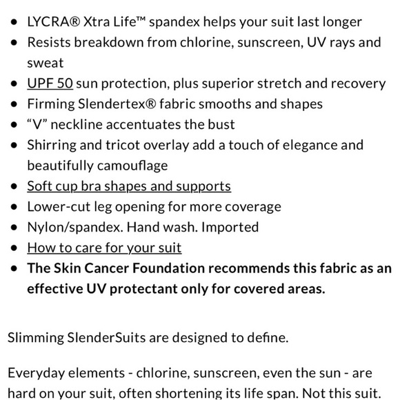 Lands end One Piece SlenderSuit V-Neck Tummy Control Skirted Swimsuit 14DD - Picture 10 of 10